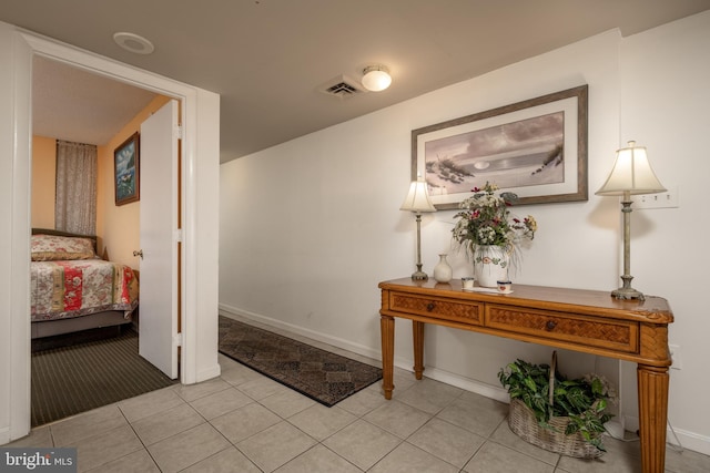 interior space with light tile flooring