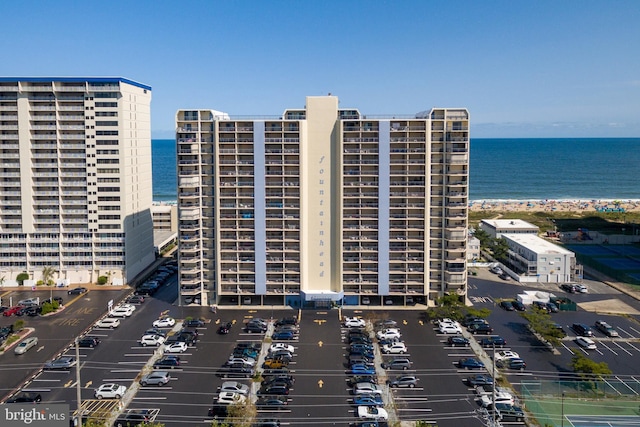 exterior space featuring a water view