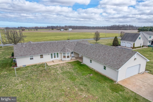 bird's eye view with a rural view