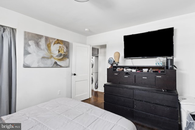 bedroom featuring dark wood-type flooring