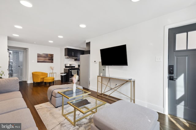 living room with wood-type flooring