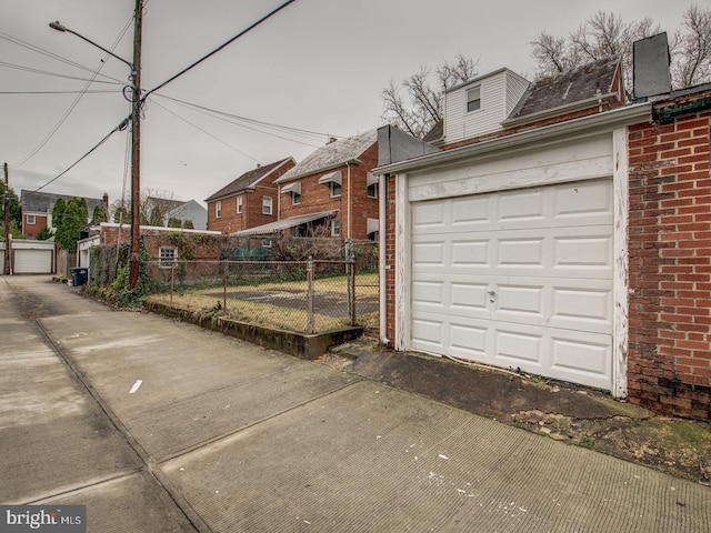 view of garage