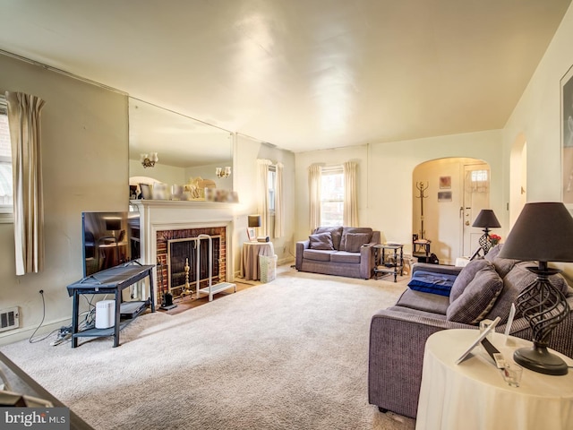 view of carpeted living room