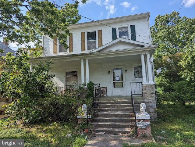 view of front of house with covered porch