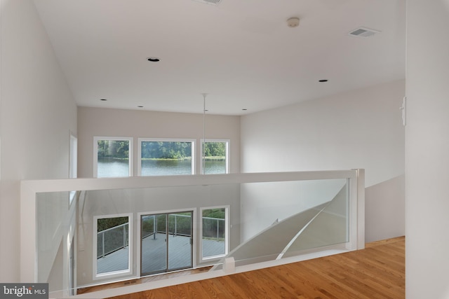 interior space with light hardwood / wood-style floors