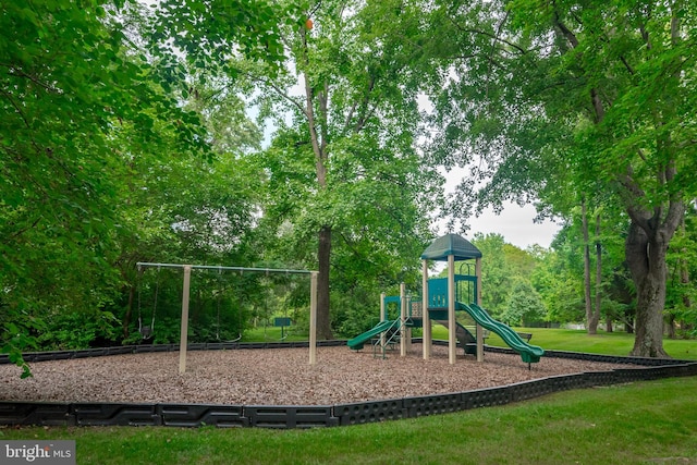 view of playground featuring a yard