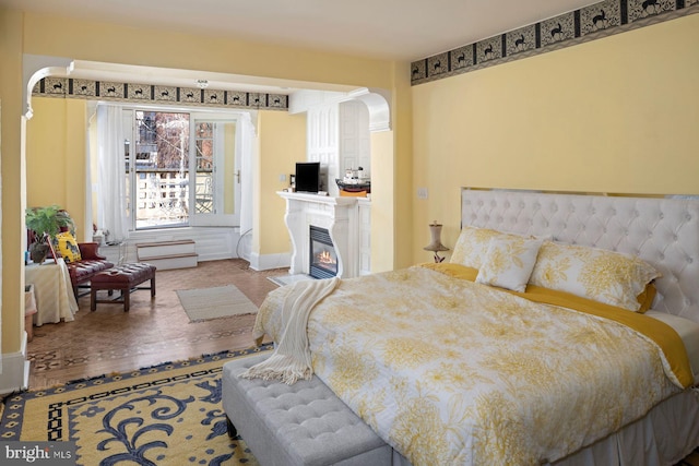 bedroom with light hardwood / wood-style flooring