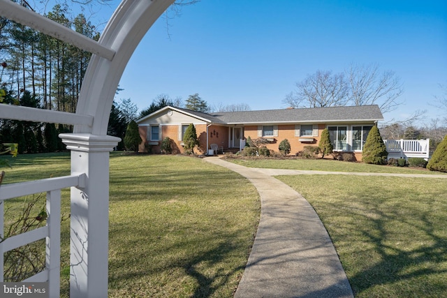 view of front of house with a front yard