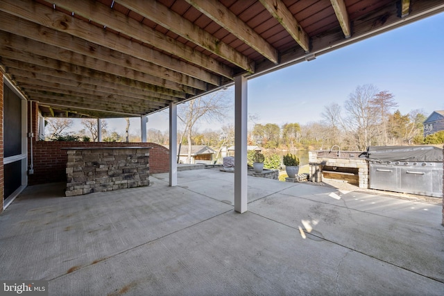 view of patio / terrace featuring exterior kitchen