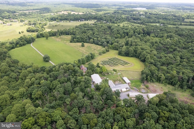 aerial view with a rural view