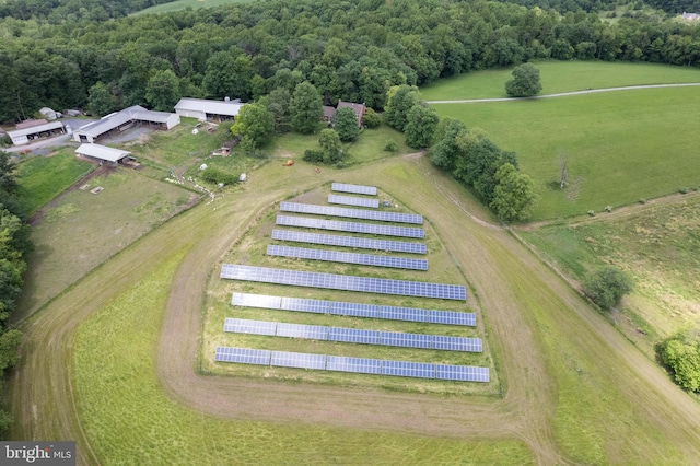 aerial view with a rural view