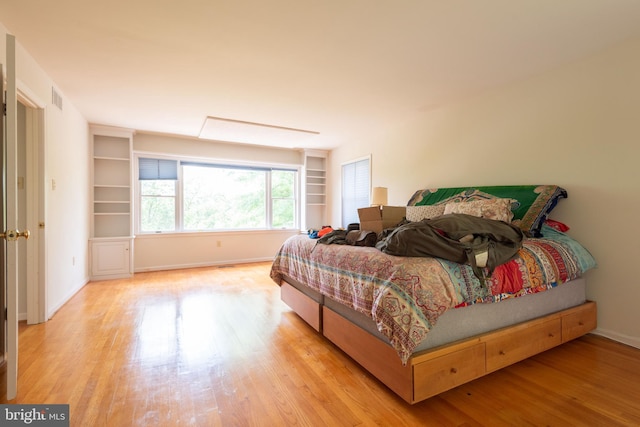 bedroom featuring light hardwood / wood-style flooring