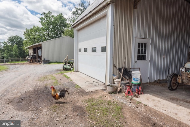 view of garage