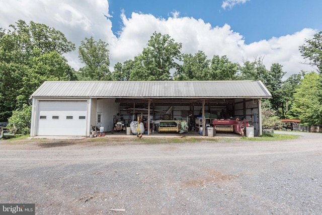 view of garage