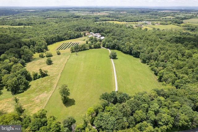 drone / aerial view featuring a rural view