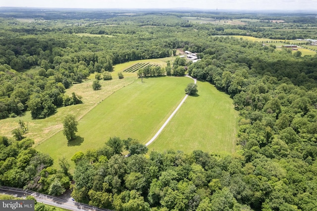 aerial view with a rural view