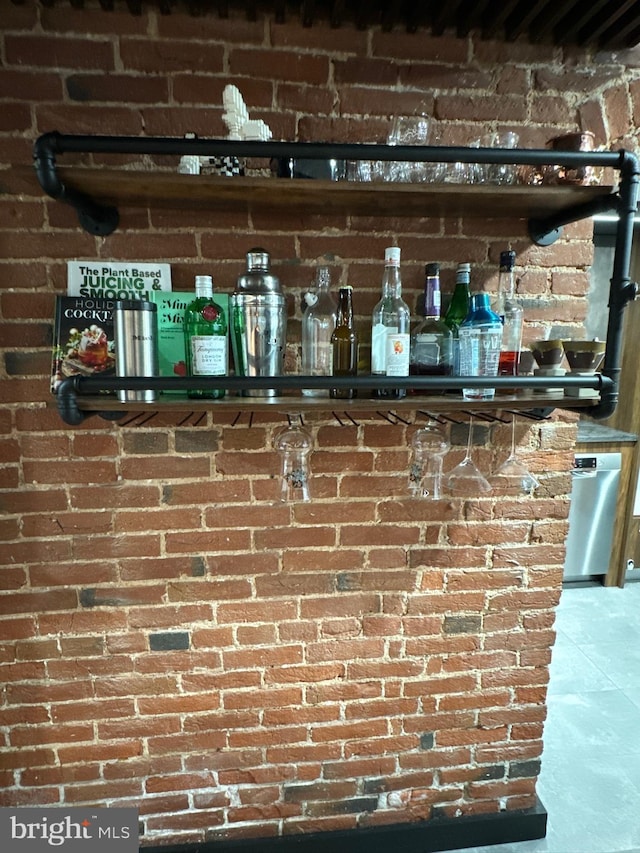 bar with brick wall