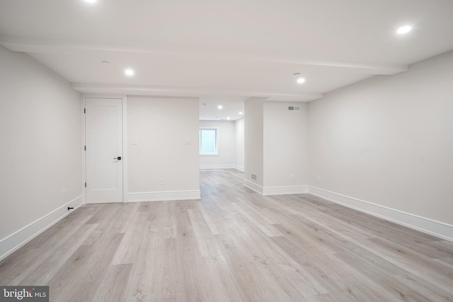 empty room featuring light wood-type flooring