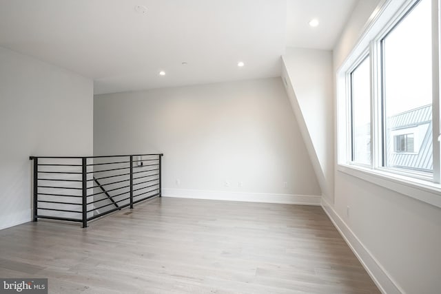 empty room featuring light hardwood / wood-style flooring