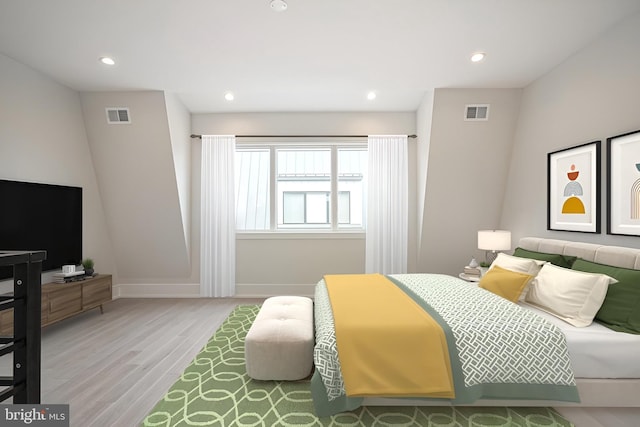 bedroom featuring hardwood / wood-style floors