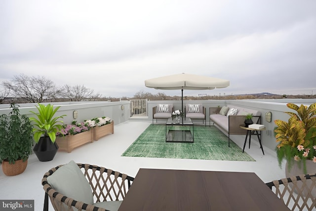 view of patio / terrace featuring an outdoor living space