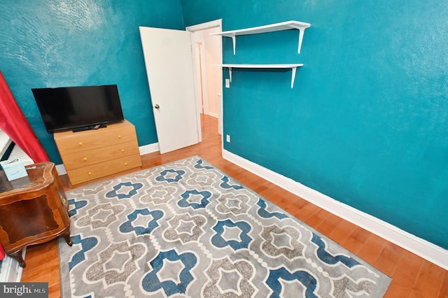 bedroom featuring light hardwood / wood-style flooring