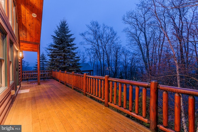 view of deck at dusk