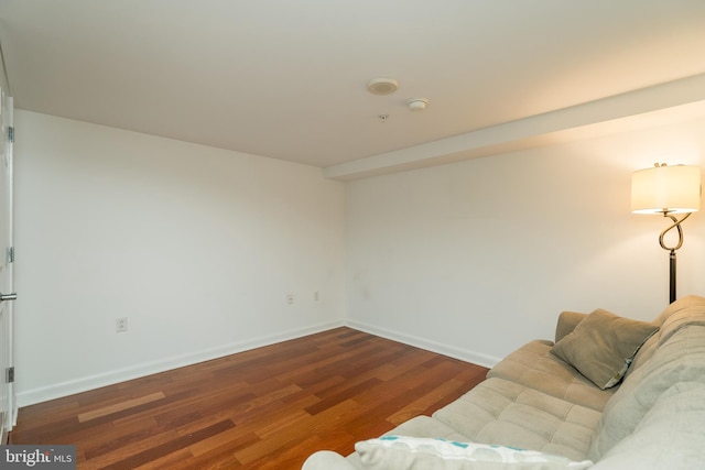 living room with hardwood / wood-style flooring