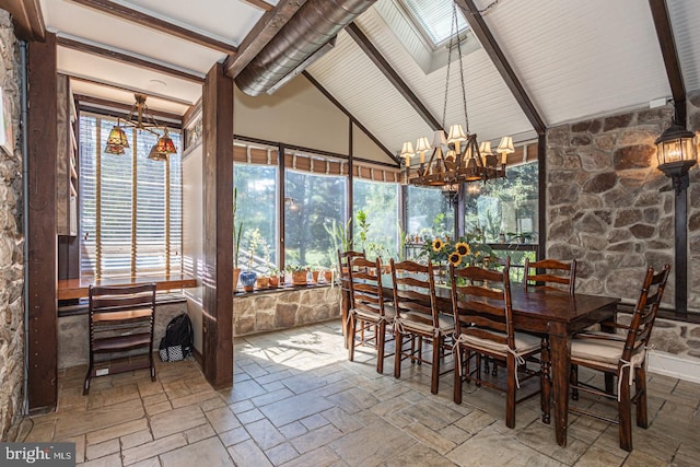 3111 Burnt House Hill Rd, Doylestown, PA 18902 - sunroom / solarium with vaulted ceiling with skylight and a chandelier