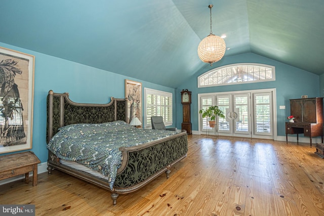 3111 Burnt House Hill Rd, Doylestown, PA 18902 - bedroom with lofted ceiling and light hardwood / wood-style floors
