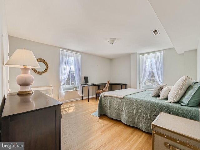 bedroom featuring light hardwood / wood-style floors