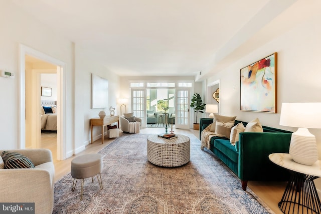 living room featuring wood-type flooring