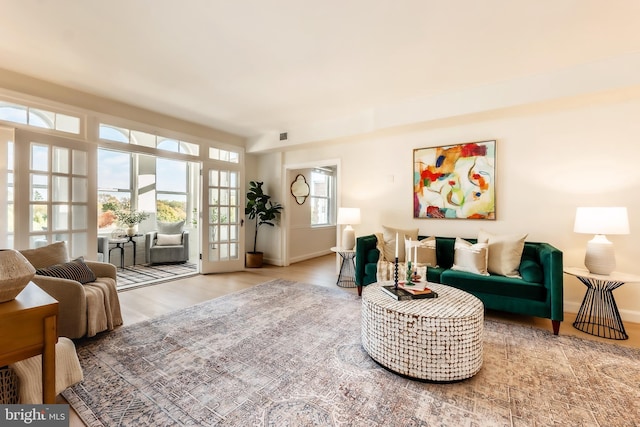 living room featuring hardwood / wood-style floors