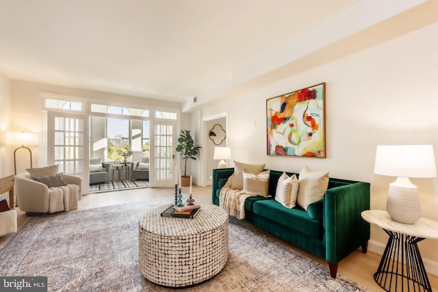 living room featuring hardwood / wood-style flooring