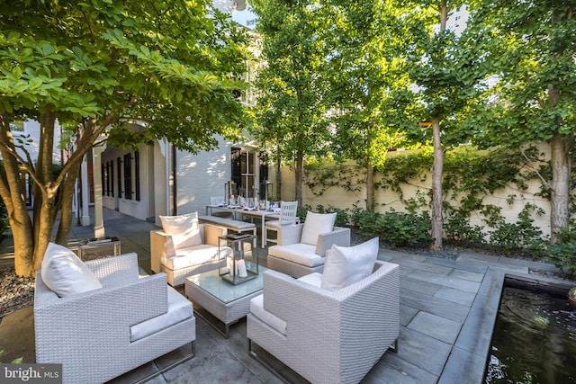 view of patio / terrace with an outdoor living space