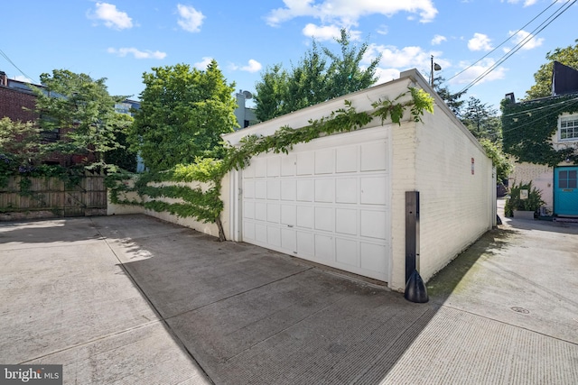 view of garage