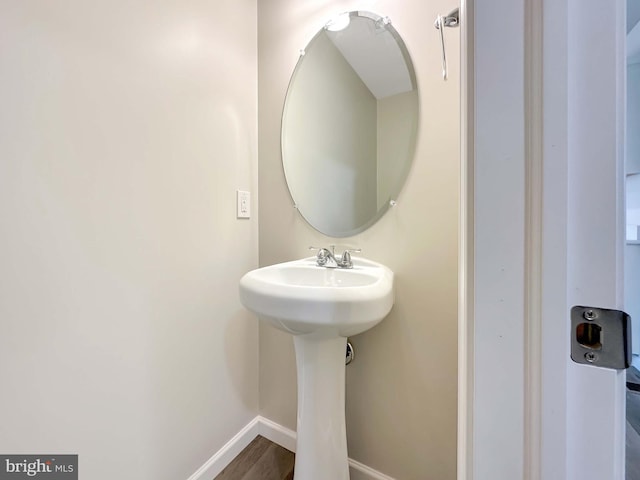 bathroom featuring hardwood / wood-style floors