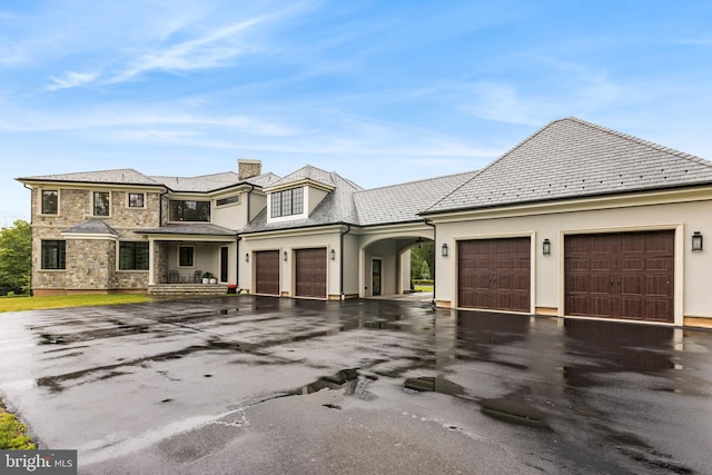 view of front of house with a garage