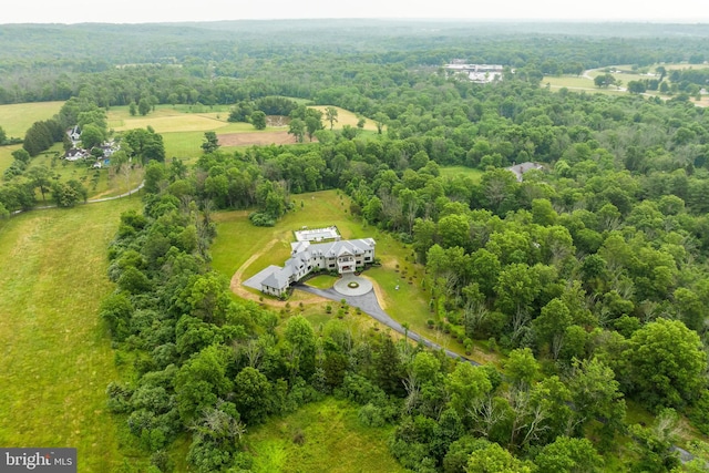 bird's eye view featuring a rural view