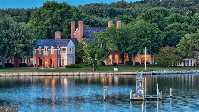 water view with a dock