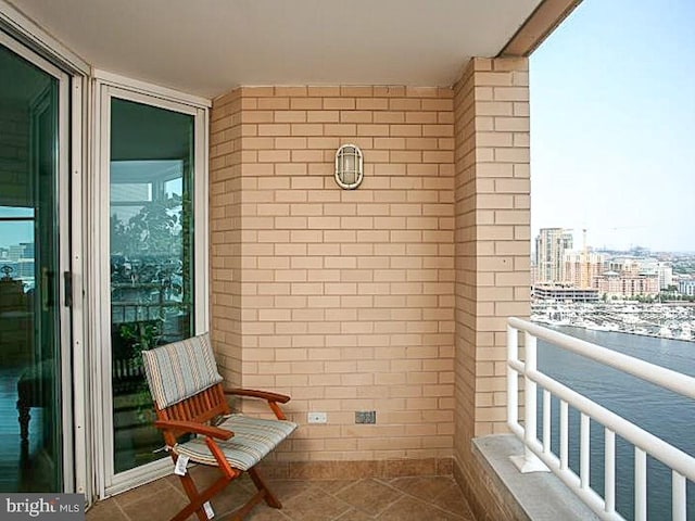 balcony with a water view