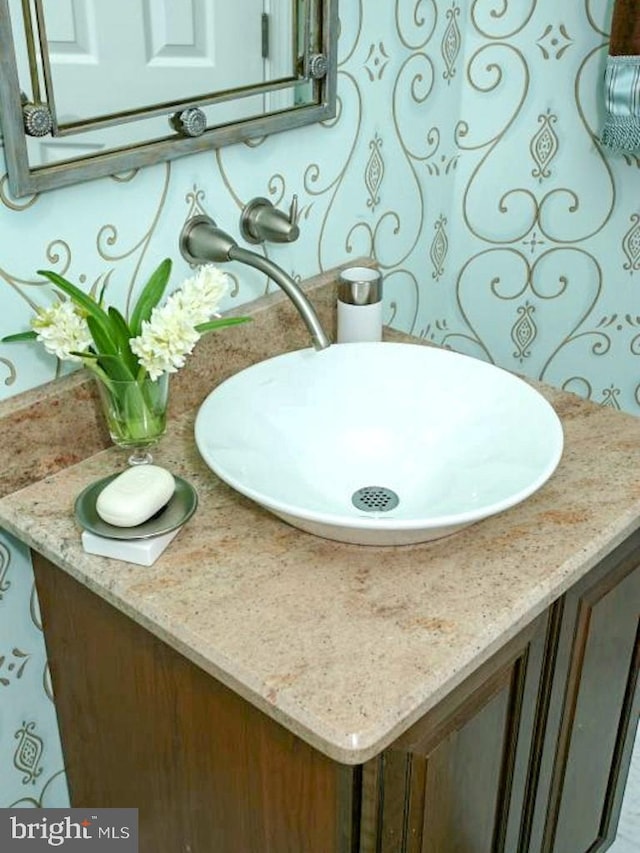 bathroom with oversized vanity