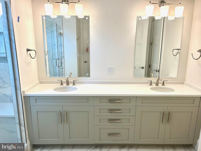 bathroom featuring dual vanity