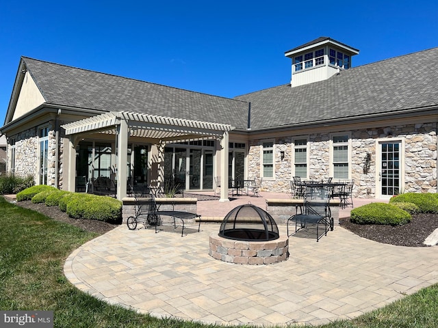 exterior space featuring a fire pit