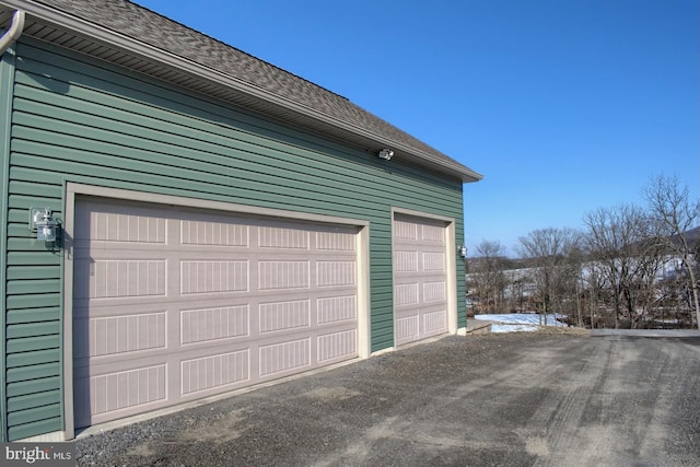 view of garage