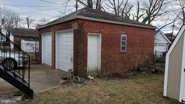 view of garage