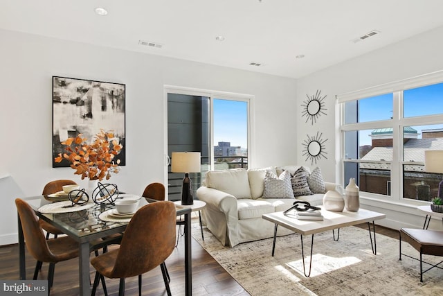 interior space featuring dark hardwood / wood-style floors