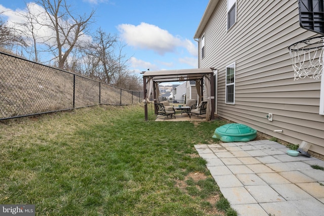 view of yard featuring a gazebo and a patio