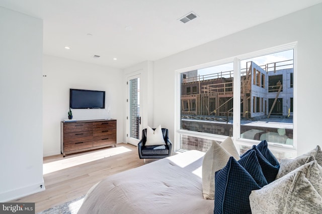 bedroom featuring light hardwood / wood-style flooring