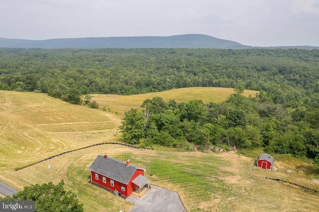 drone / aerial view with a rural view